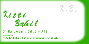 kitti bahil business card